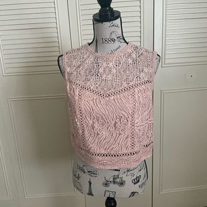 Xhilaration Pink Lace Crop Top